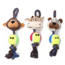 Peluche com Bola de Ténis e Corda